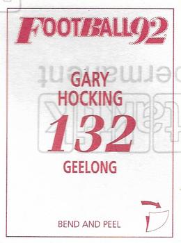 1992 Select AFL Stickers #132 Garry Hocking Back